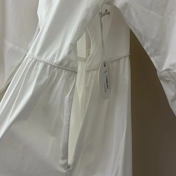 New STAUD Demi Dress White Tiered Maxi Cotton 3/4 Sleeves Size S - Picture 14 of 16